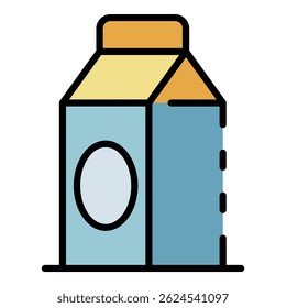Milk package icon. Outline milk package vector icon color flat isolated