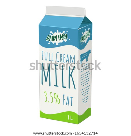 Milk package isolated on white background.