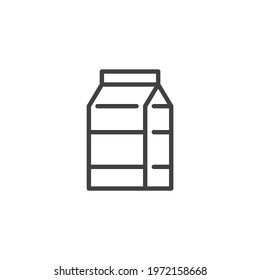 Milk package line icon. linear style sign for mobile concept and web design. Milk box, package outline vector icon. Symbol, logo illustration. Vector graphics