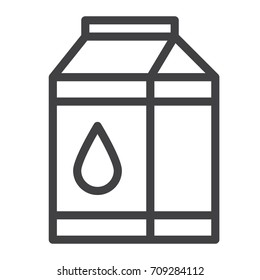 Milk package line icon, outline vector sign, linear style pictogram isolated on white. Symbol, logo illustration. Editable stroke. Pixel perfect graphics