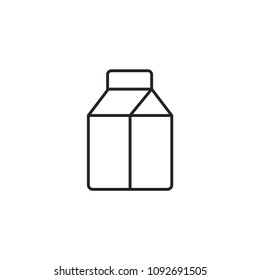 Milk package line vector icon