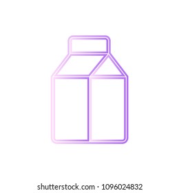 Milk package line vector icon
