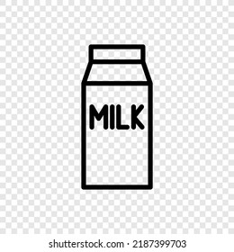 Milk package simple icon vector. Flat design. Transparent grid.ai
