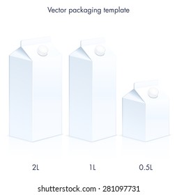 Milk package templates - 2L, 1L, 0.5L