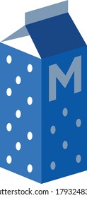 Milk package vector flat illustration icon