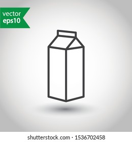 Milk package vector icon. Milk product package sign design. EPS 10 Milk flat pictogram