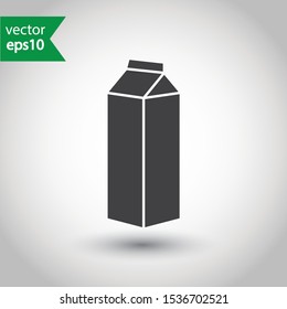 Milk package vector icon. Milk product package sign design. EPS 10 Milk flat pictogram