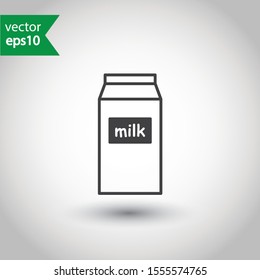 Milk package vector icon. Milk product package sign design. EPS 10 Milk flat pictogram