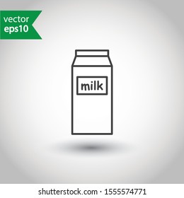 Milk package vector icon. Milk product package sign design. EPS 10 Milk flat pictogram