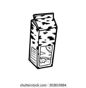 milk packaging in doodle style