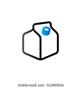 Milk Packaging Icon In Duo Tone Color. Food Breakfast 