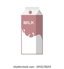 Milk packaging isolated on white background. White brown color. Vector illustration. For various purposes of design in print and web.