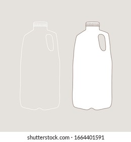 Milk. Packaging. Linear, vector realistic illustration.