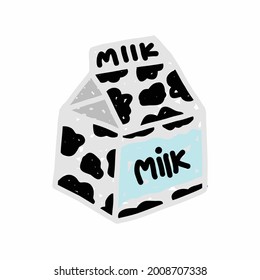 A milk packed in a carton. Drinks in the fridge concept