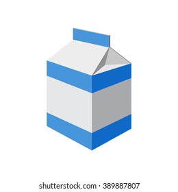 Milk packet isolated on a  white background. Vector illustration.