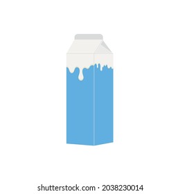 milk packing, glass of milk on white,dairy products background. Icon,Vector,illustration cartoon style.