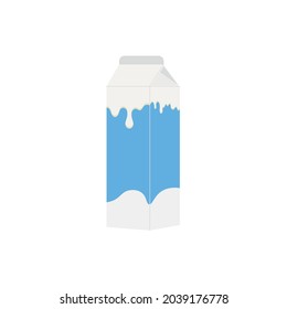 milk packing, glass of milk on white,dairy products background. Icon,Vector,illustration cartoon style.