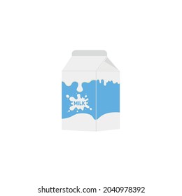 milk packing, glass of milk on white,dairy products background. Icon,Vector,illustration cartoon style.