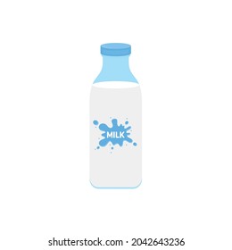 milk packing, glass of milk on white,dairy products background. Icon,Vector,illustration cartoon style.