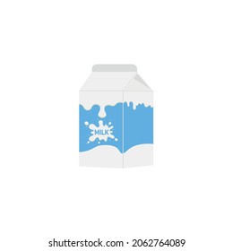 milk packing, glass of milk on white,dairy products background. Icon,Vector,illustration cartoon style.