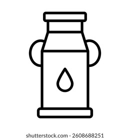 Milk Pail Vector Line Icon Design