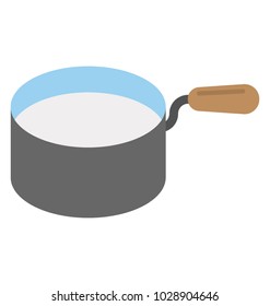 
Milk in pan, boiling concept
