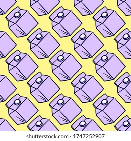 Milk in paper box , illustration, vector on white background