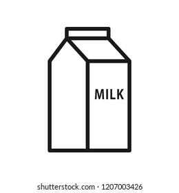 Milk paper box. Simple flat design. Isolate on white background.