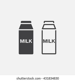 Milk Paper Pack line icon, outline and solid vector sign, linear and full pictogram isolated on white, logo illustration