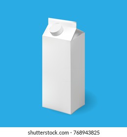 Milk paper pack template. Realistic vector illustration.