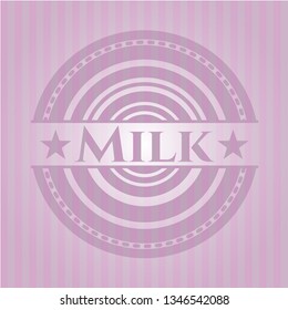 Milk pink emblem. Retro