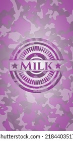 Milk pink and purple on camo pattern. Vector Illustration. Detailed. 