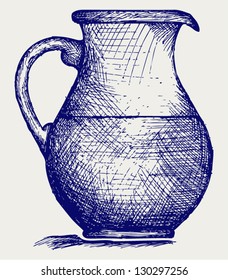 Milk pitcher. Doodle style