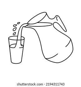 Milk pitcher. Editable outline stroke. Vector line icon.