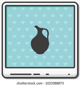 Milk pitcher flat vector illustration. Simple jug icon.