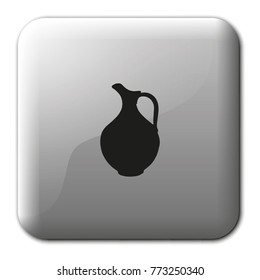 Milk pitcher flat vector illustration. Simple jug icon.