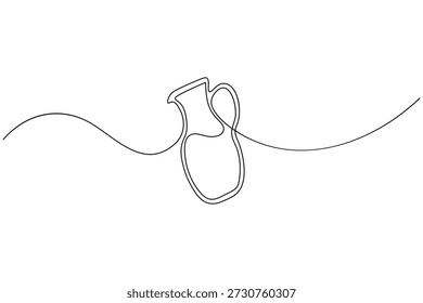 Arte de línea continua del icono de la jarra de leche para la marca del café o de la cocina
