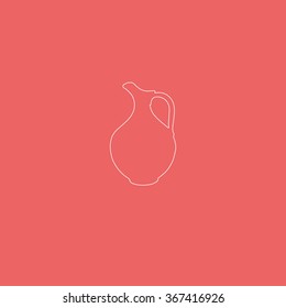 Milk pitcher illustration. Flat jug icon.
