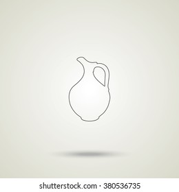 Milk pitcher illustration. Flat jug icon.