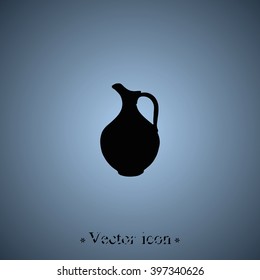 Milk pitcher illustration. Flat jug icon.