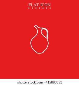 Milk pitcher illustration. Flat jug icon.