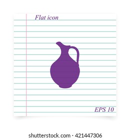 Milk pitcher illustration. Flat jug icon.
