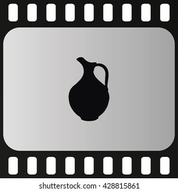 Milk pitcher illustration. Flat jug icon.