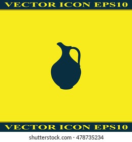 Milk pitcher illustration. Flat jug icon.