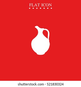 Milk pitcher illustration. Flat jug icon.