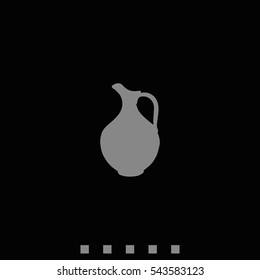 Milk pitcher illustration. Flat jug icon.