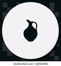 Milk pitcher illustration. Flat jug icon.