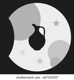 Milk pitcher illustration. Flat jug icon.