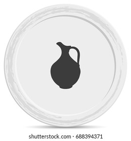 Milk pitcher illustration. Flat jug icon.