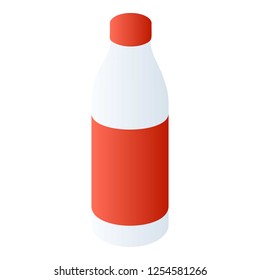 Milk plastic bottle icon. Isometric of milk plastic bottle vector icon for web design isolated on white background